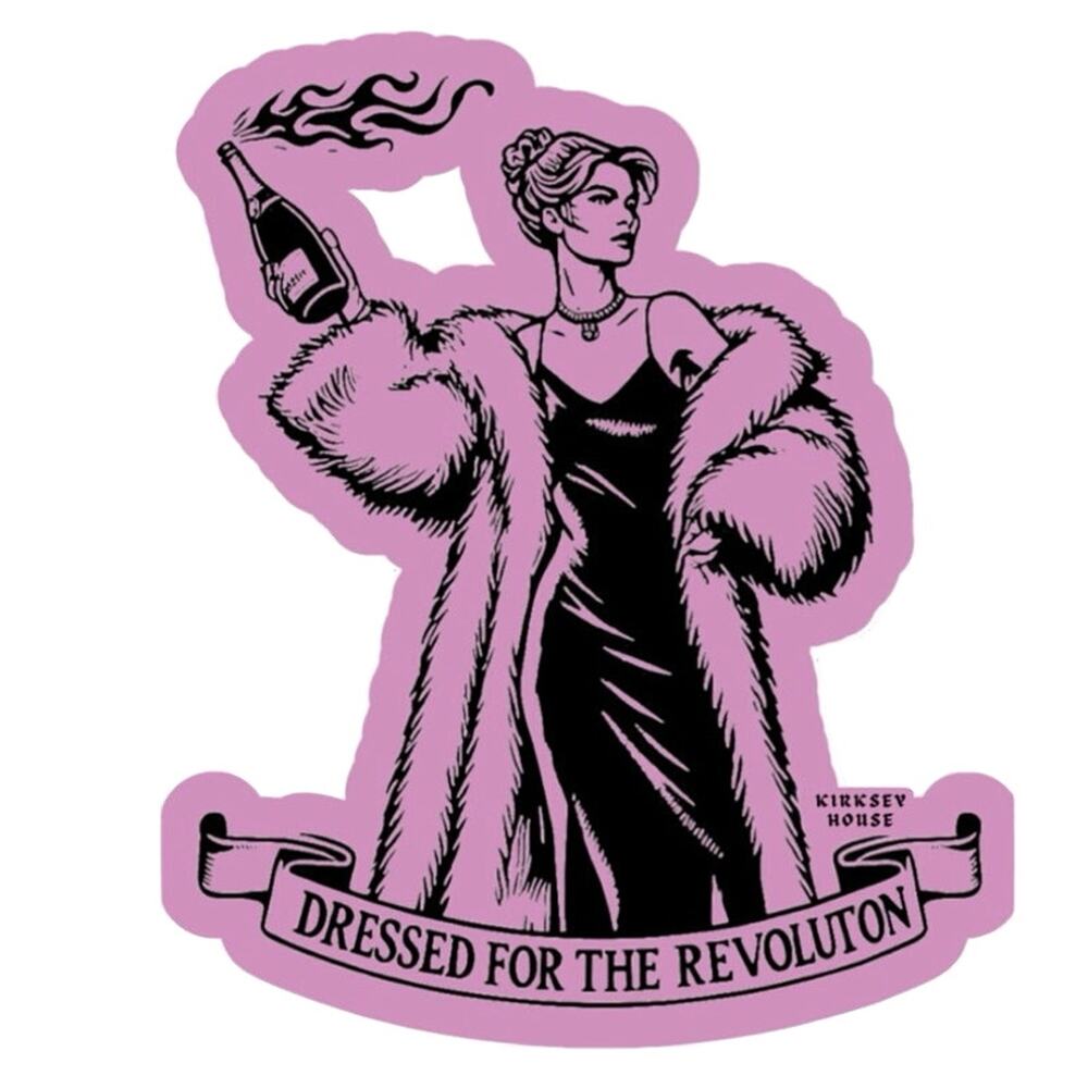 KIRKSEY HOUSE “Dressed for the Revolution” Sticker – 3”x4” Handmade